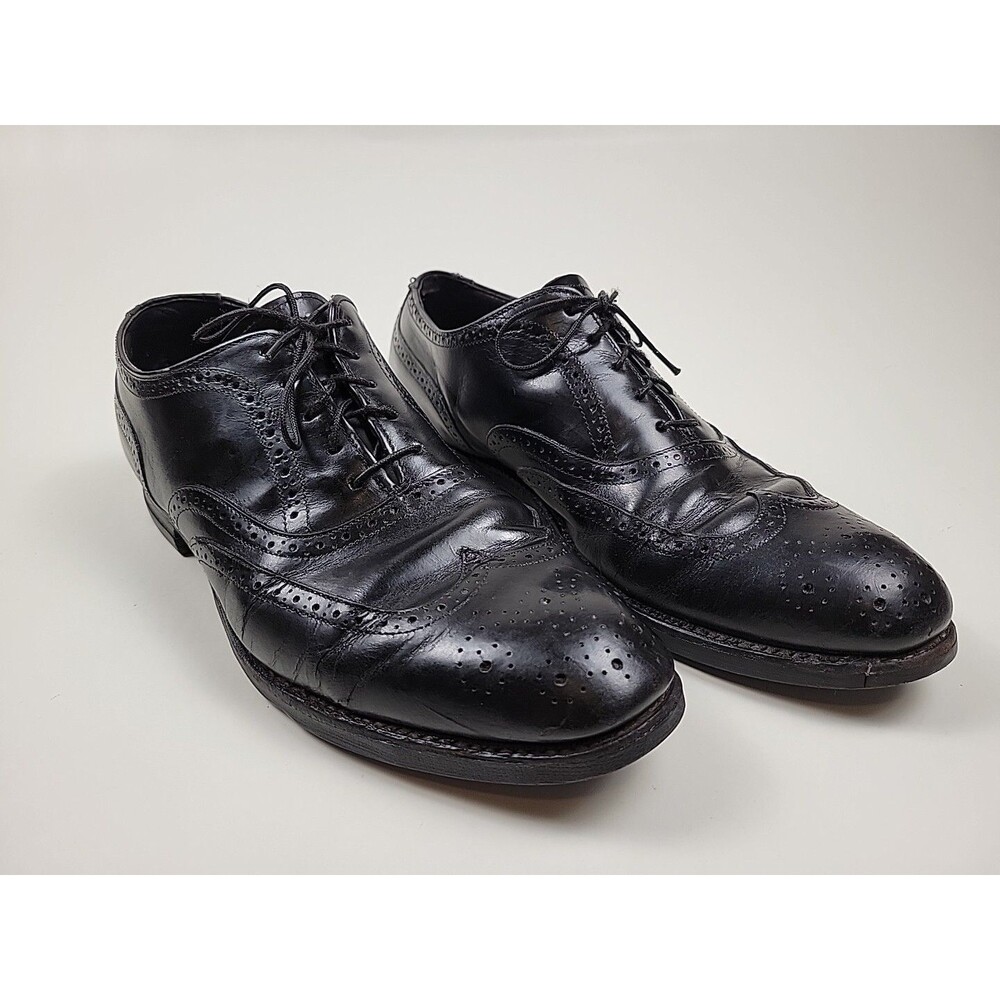 Vintage Biltrite Men's Wingtip Brogue Shoes, USA Made, Black, Leather Size 9.5D